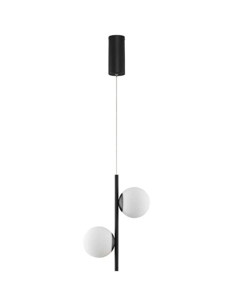 Nuvole LED Pendelleuchte 2-flammig 3000K Schwarz, Weiß, moderne Pendelleuchte mit Opalglas