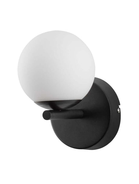 Nuvole LED wall light 3000K black, white with a modern black finish and opal glass construction.