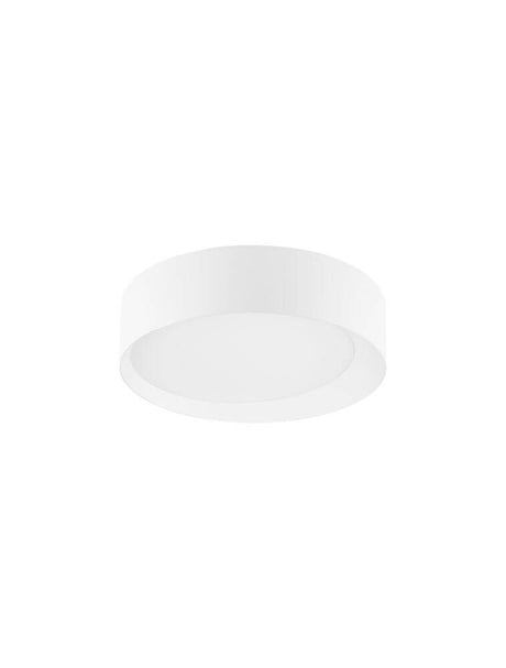 Oby LED plafonnier Ø 45 cm 3000K au design moderne et circulaire en acrylique blanc et aluminium.