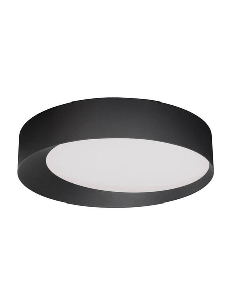 Applique de plafond Oby LED Ø 60 cm 3000K au design moderne et épuré en noir.