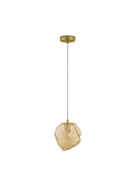 Suspension Odelle Ø 18 cm Or, Ambre - élégante suspension en verre soufflé à la bouche, dimmable.