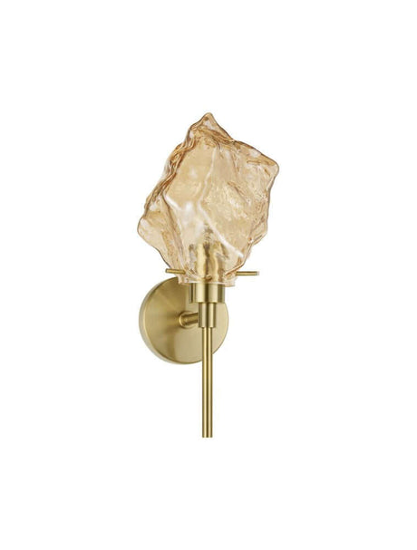 Applique Odelle Or, Ambre avec verre soufflé bouche et lumière dimmable pour un éclairage d’ambiance.