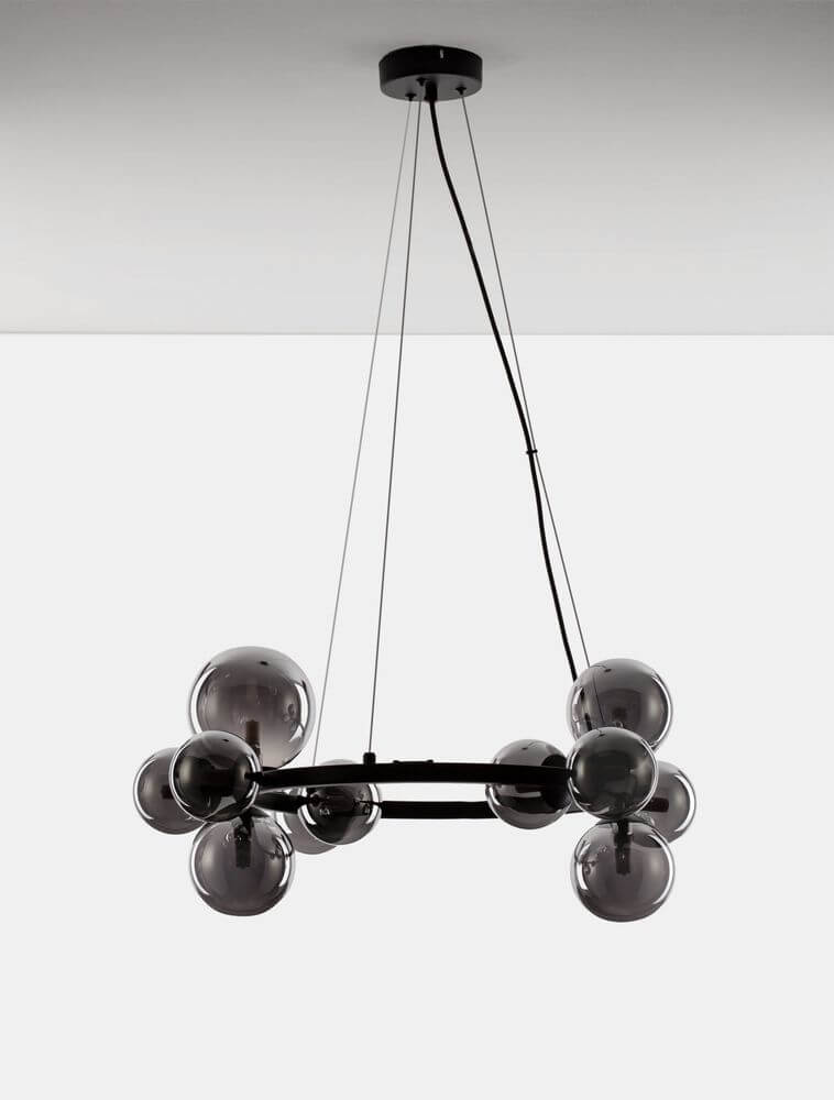 Odillia Pendelleuchte Ø 65cm G9 11-flammig - elegante Innenbeleuchtung mit opalinem Glas und Goldmetall.