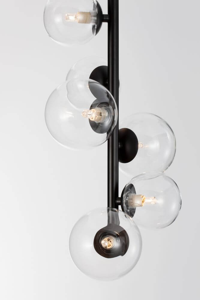 Odillia Pendelleuchte G9 6-flammig mit sechs sphärischen Glaskugeln in elegantem Design.
