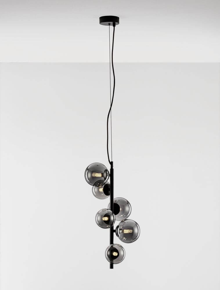 Odillia Pendelleuchte G9 6-flammig mit modernen Glasdiffusoren und elegantem Design.
