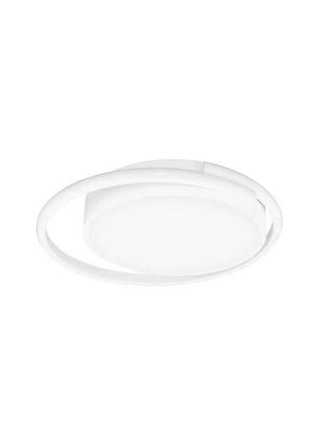 Plafonnier Odrey LED Ø 40 cm 3000K au design moderne avec diffuseur opale et boîtier en aluminium blanc mat.