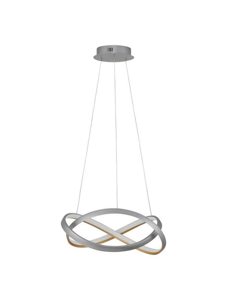 Odrey LED Pendelleuchte Ø 50cm 2700, 3500, 5000K in Silber/Gold mit skulpturalem Ringdesign von Nova Luce