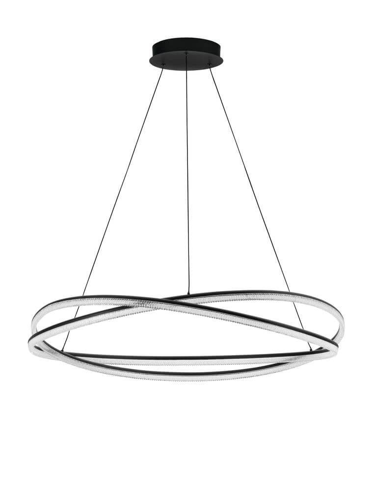 Ofelia LED Pendelleuchte 2-flammig Ø 95cm 3000K in modernem Design, schwebt elegant im Raum.