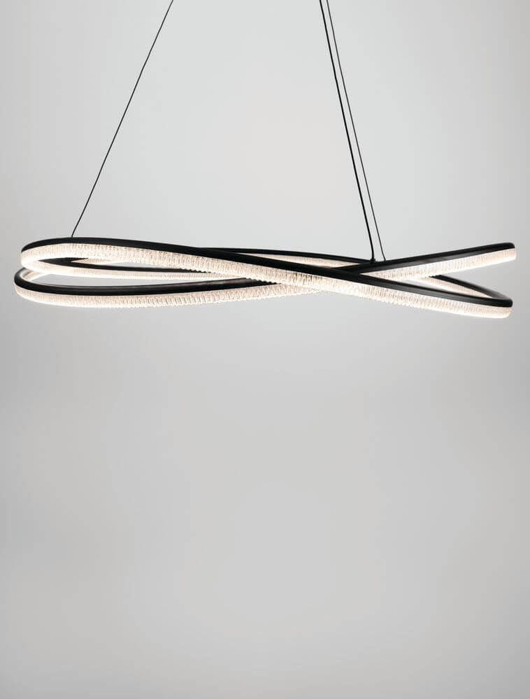 Ofelia LED Pendelleuchte 2-flammig Ø 95cm 3000K, moderne Deckenlampe mit schwungvollem Design