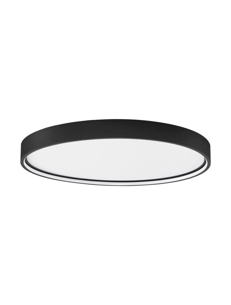 Alt Tag: Olaf LED Deckenleuchte Ø 60cm 3000K - schwarze runde Deckenleuchte mit weißem Diffusor, warmweißes 3000K Licht, modern für Wohnzimmer/Schlafzimmer