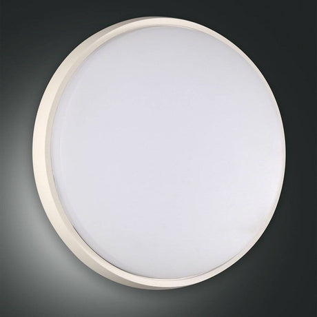 Olly LED Deckenleuchte Ø 30cm IP54 2800lm Weiß mit flachem Design und Polycarbonat Abdeckung.