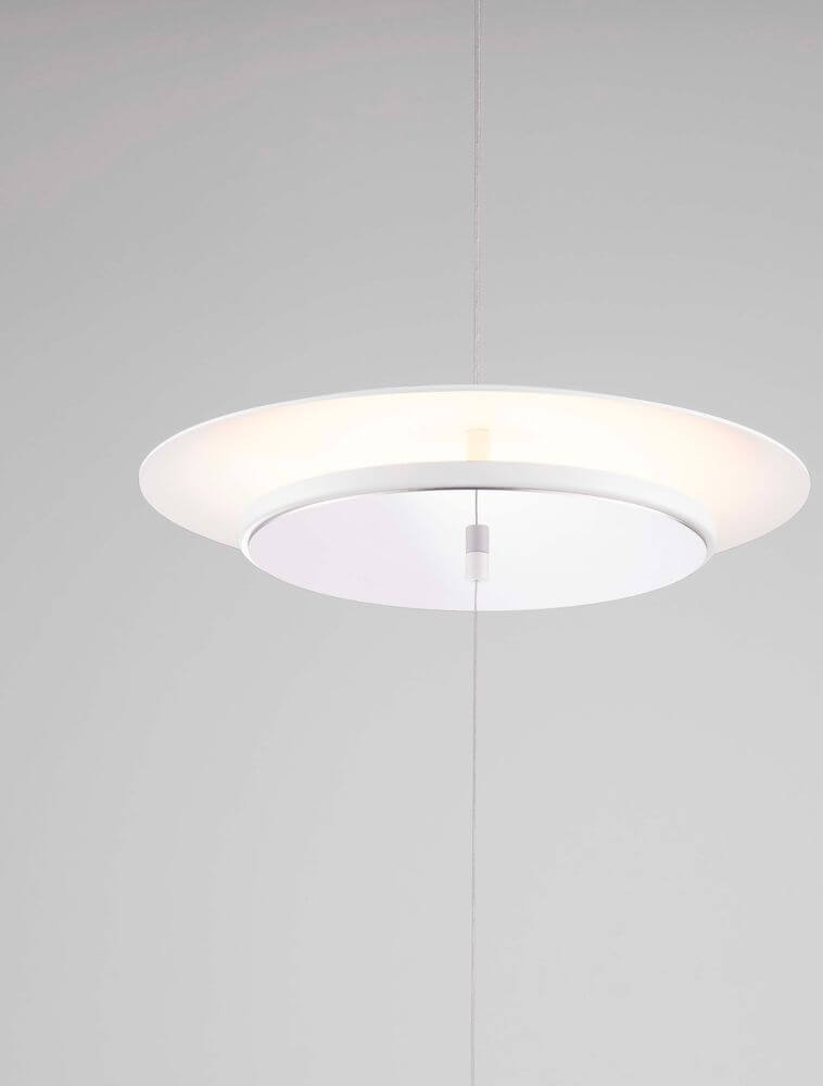 Olos LED Deckenleuchte Ø 35cm 3000K Weiß,Chrom in modernem Design, hängende Lichtquelle.