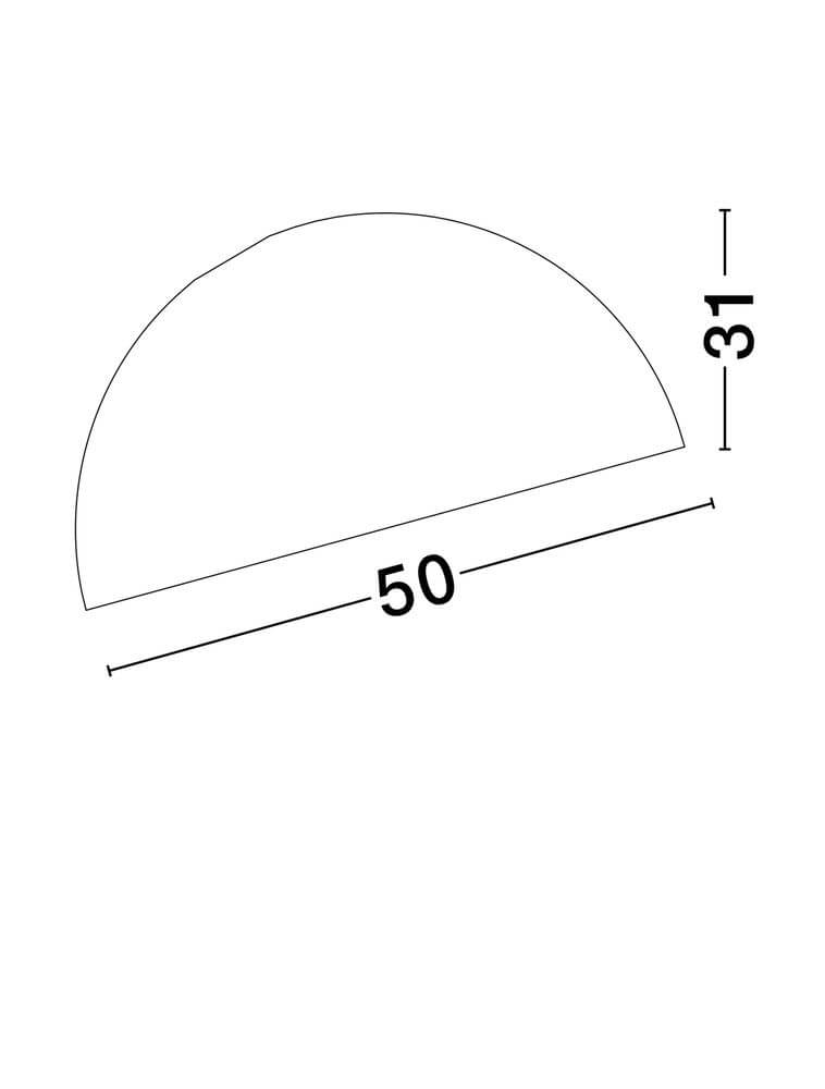 Onia Deckenleuchte E27 Ø 50cm technische Zeichnung mit Durchmesser 50cm und Höhe 31cm.