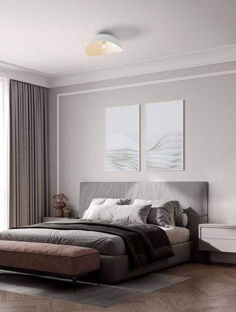 Opsi ceiling light E27 Ø 40 cm in a modern bedroom with elegant furnishings.