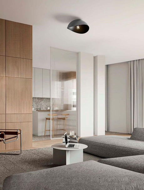 Opsi ceiling light E27 Ø 40 cm in a modern living room with elegant decor and warm light.