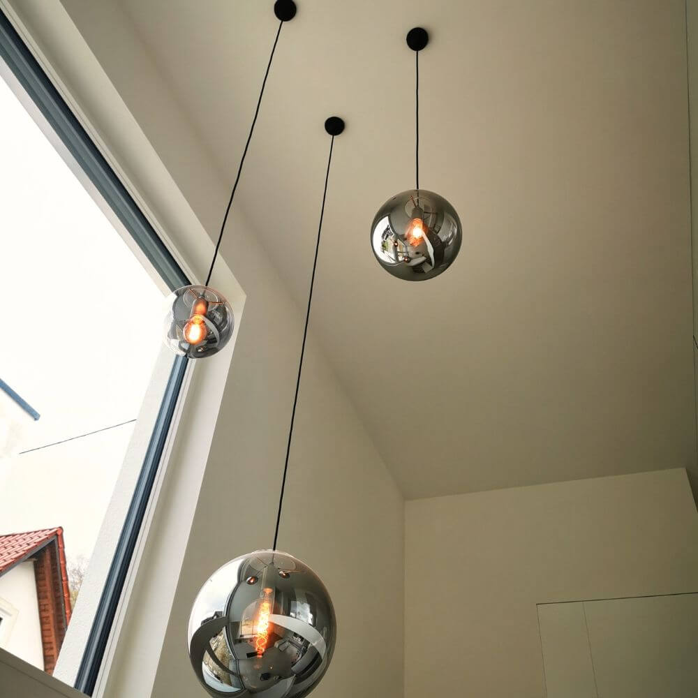 s.luce Orb Boule de verre Lampe de galerie 500cm Suspension Noir