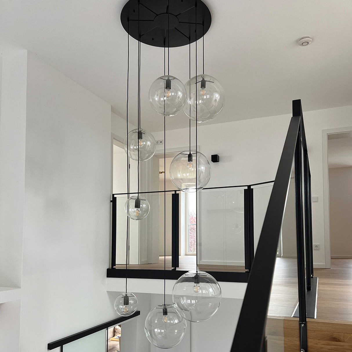 s.luce Orb Glaskugel Galerieleuchte 500cm Aufhängung Schwarz