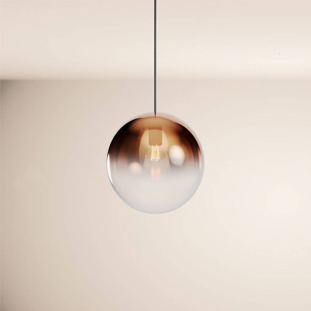 s.luce Orb Glaskugel Galerieleuchte 500cm Aufhängung Schwarz in modernem Design mit klarer Glaskugel.