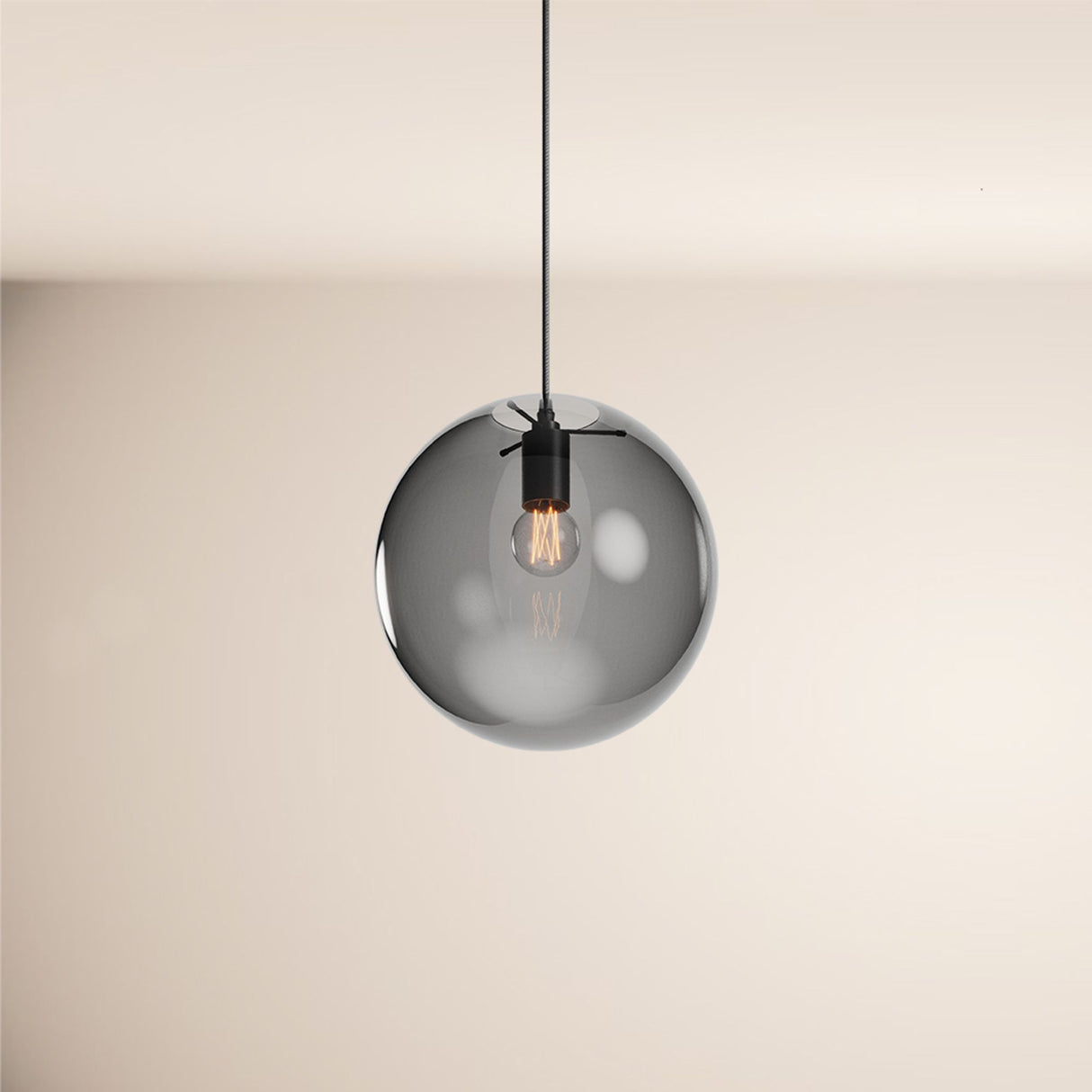 s.luce Orb Glaskugel Galerieleuchte 500cm Aufhängung Schwarz