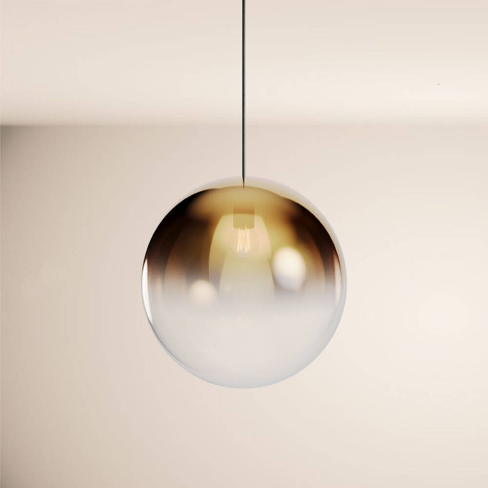 s.luce Orb Glaskugel Galerieleuchte 500cm Aufhängung Schwarz in modernem Design mit sanftem Licht.