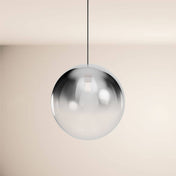 s.luce Orb Glaskugel Galerieleuchte 500cm Aufhängung Schwarz an Decke hängend, modern und minimalistisch.
