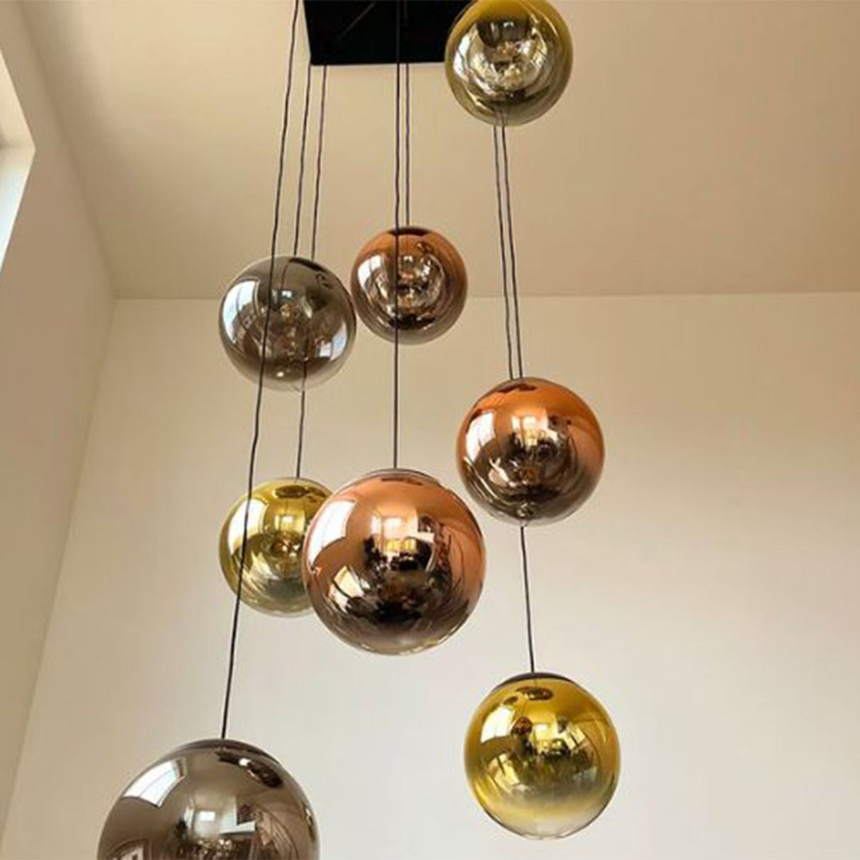 s.luce Orb Glaskugel Galerieleuchte 500cm Aufhängung Schwarz