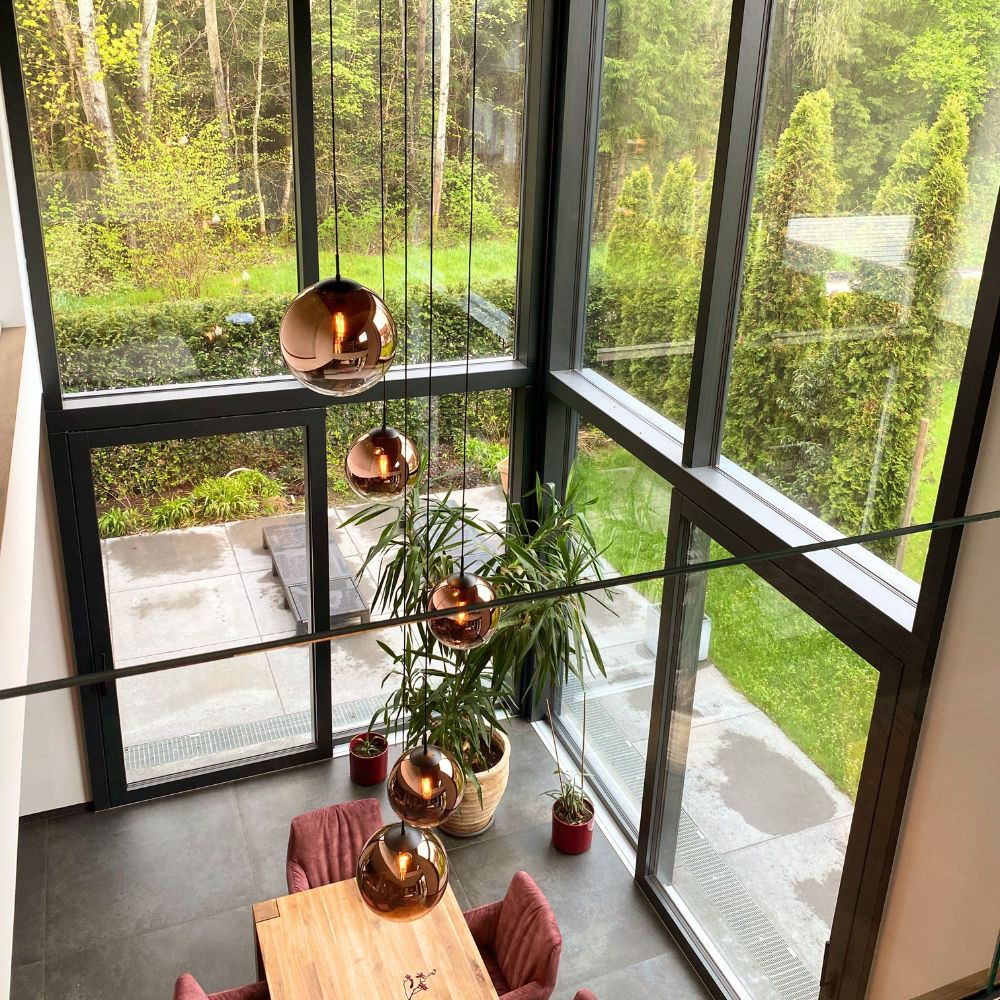 s.luce Orb Boule de verre Lampe de galerie Suspension 500cm Blanc