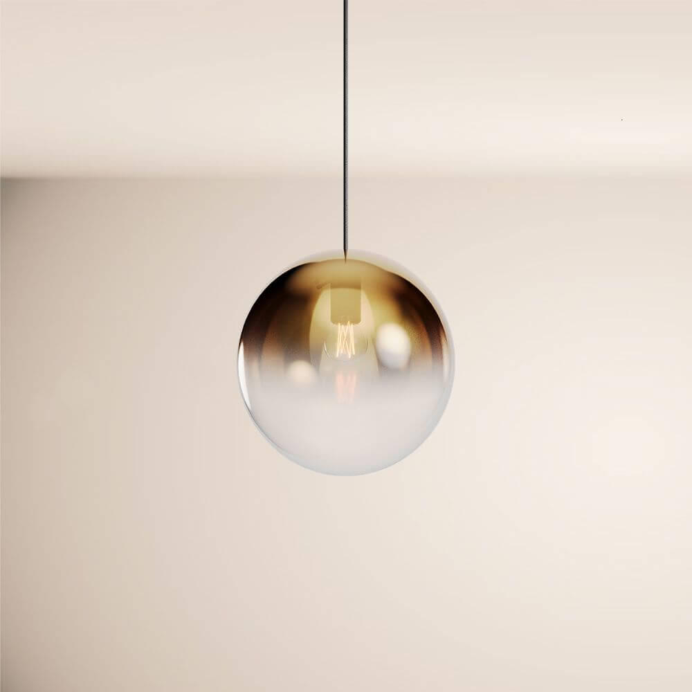 s.luce Orb Glaskugel Hängelampe mit elegantem Design und 150cm Aufhängung in Schwarz
