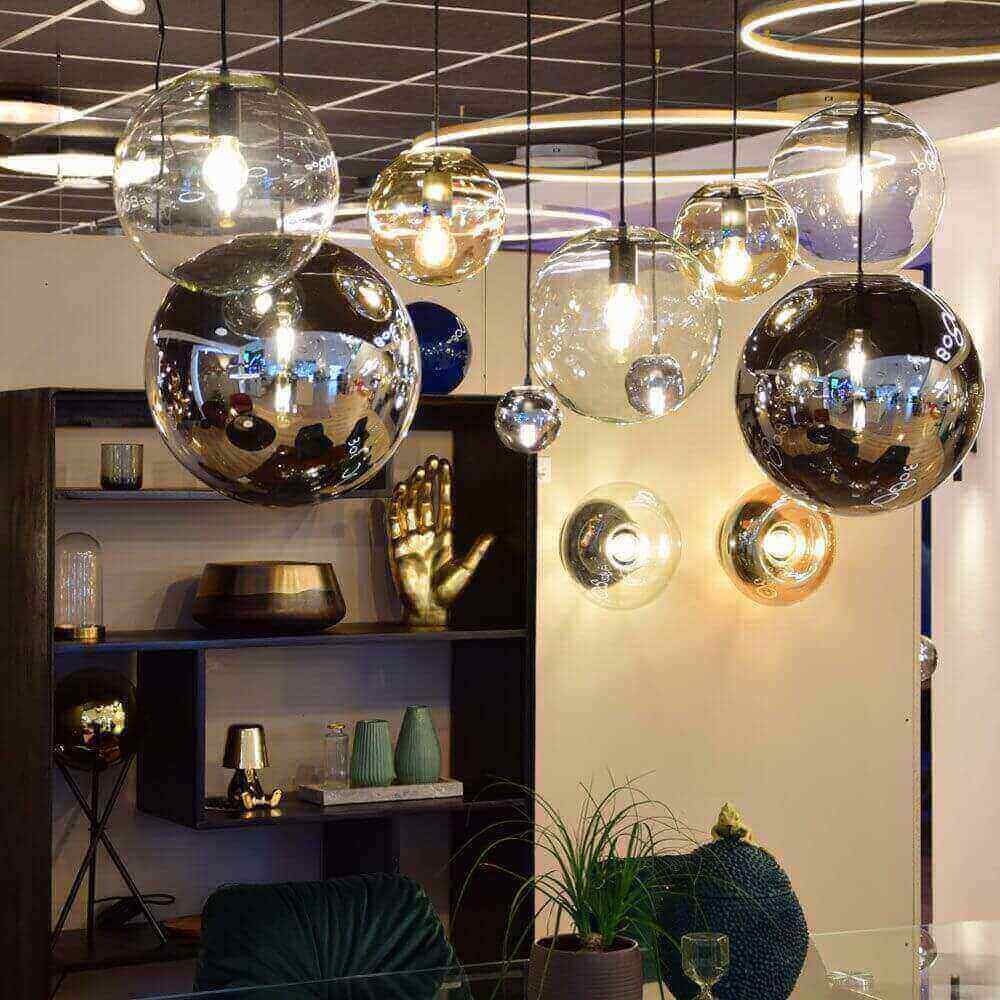 s.luce Orb Glaskugel Hängelampe 150cm Aufhängung Schwarz