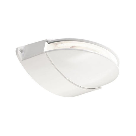 Applique murale effet Orio LED 70 lm IP64 blanche au design futuriste et à la lumière blanc chaud.