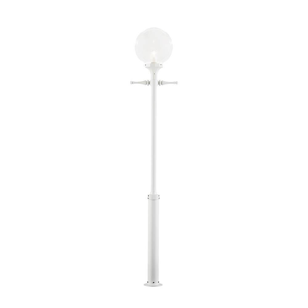 Orion Standleuchte Weiß, klares Acrylglas – elegante Beleuchtungslösung mit modernem Design.