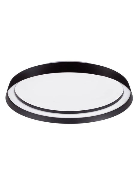 Plafonnier Ormi Ø 45 cm 2700, 4000 K avec cadre noir et fonction d’éclairage dimmable.