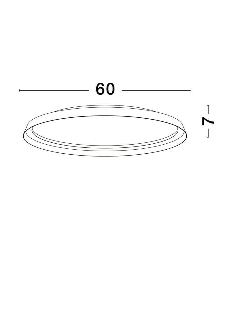 Ormi Deckenleuchte Ø 60cm, dimmbar mit TRIAC, DIP-Switch für Lichtfarbe. Elegantes Design.
