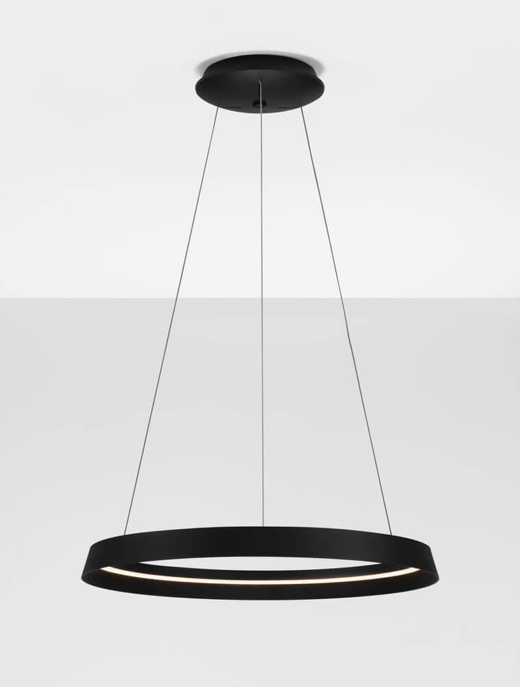 Ormi Pendelleuchte Ø 60cm 2700, 3000K in minimalistischer schwarzer Ausführung, ideal für jeden Raum.