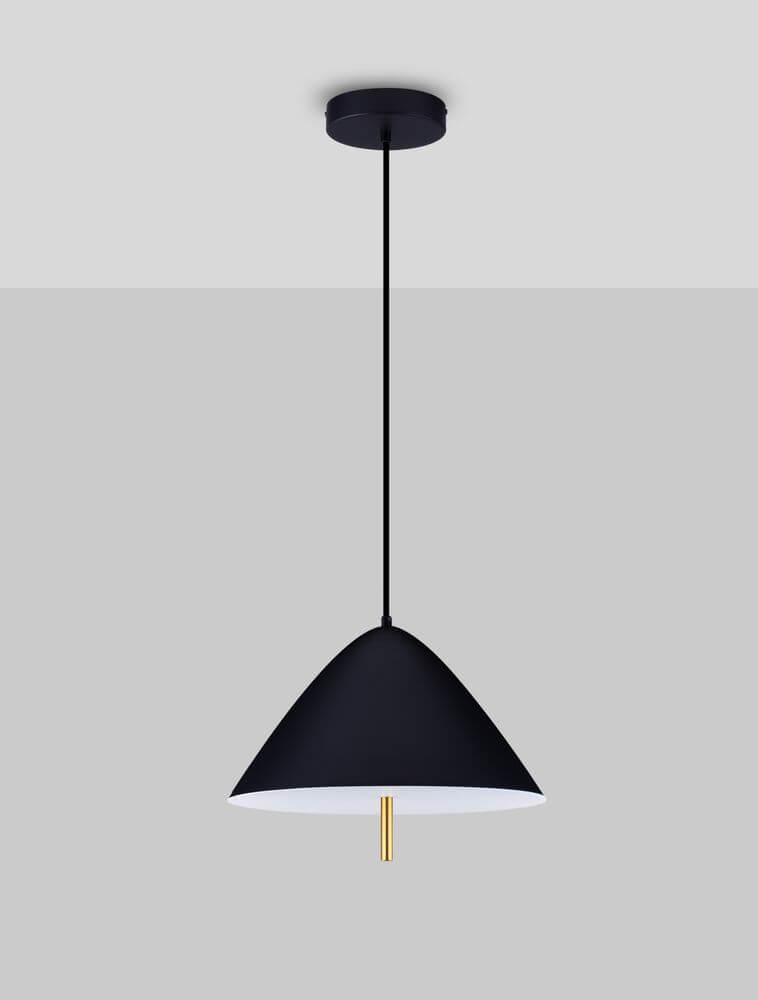 Oros LED Pendelleuchte Ø 40cm 3000K in modernem Design mit mattschwarzem Aluminium und feinem Acryl.