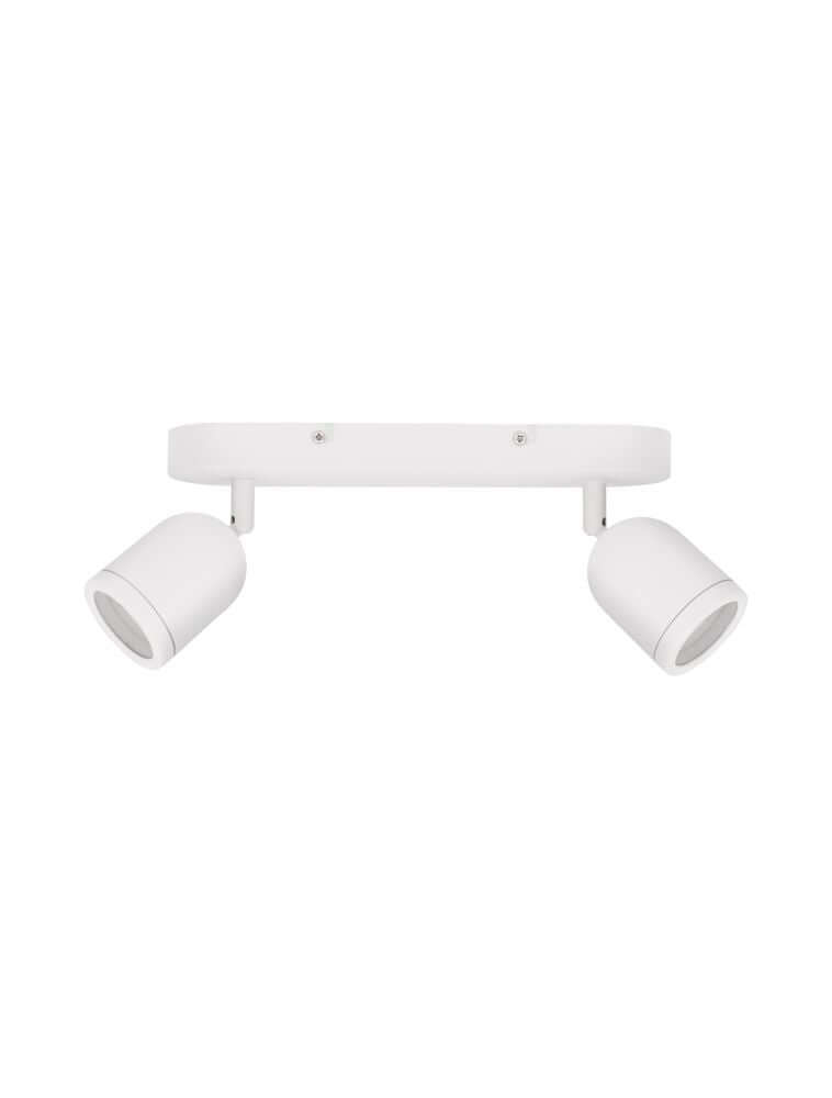 Orson Deckenleuchte GU10 2-flammig in elegantem Weiß mit runder Metall-Basis und minimalistischem Design.