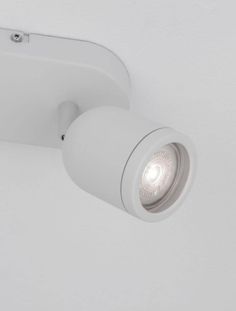 Orson Deckenleuchte GU10 2-flammig mit modernem, weißem Design und runder Metall-Basis.