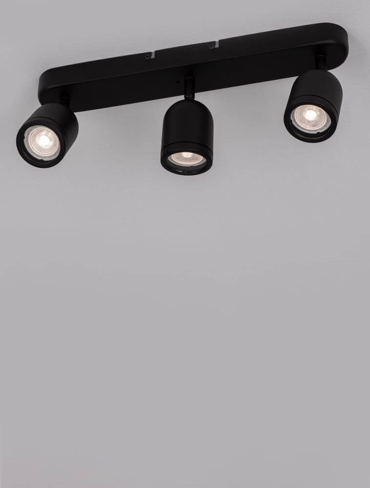 Orson Deckenleuchte GU10 3-flammig in modernem Design mit drei schwenkbaren Spots.