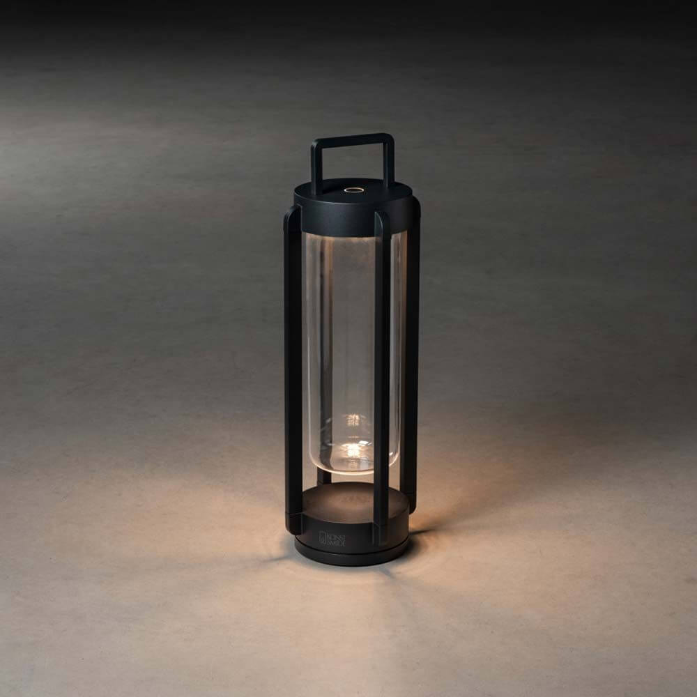 Otranto LED Außen Akkuleuchte CCT in Schwarz, dimmbar, 44cm USB-Laterne.