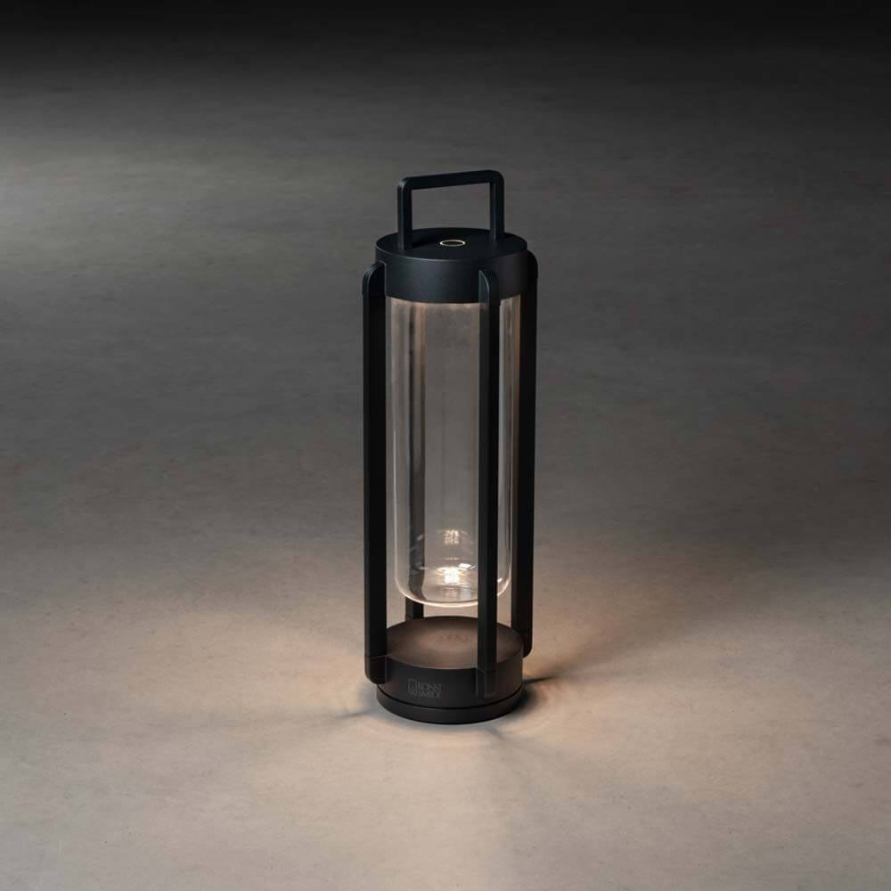 Otranto LED Außen Akkuleuchte CCT in Schwarz, dimmbar, 44cm USB-Laterne für außen.