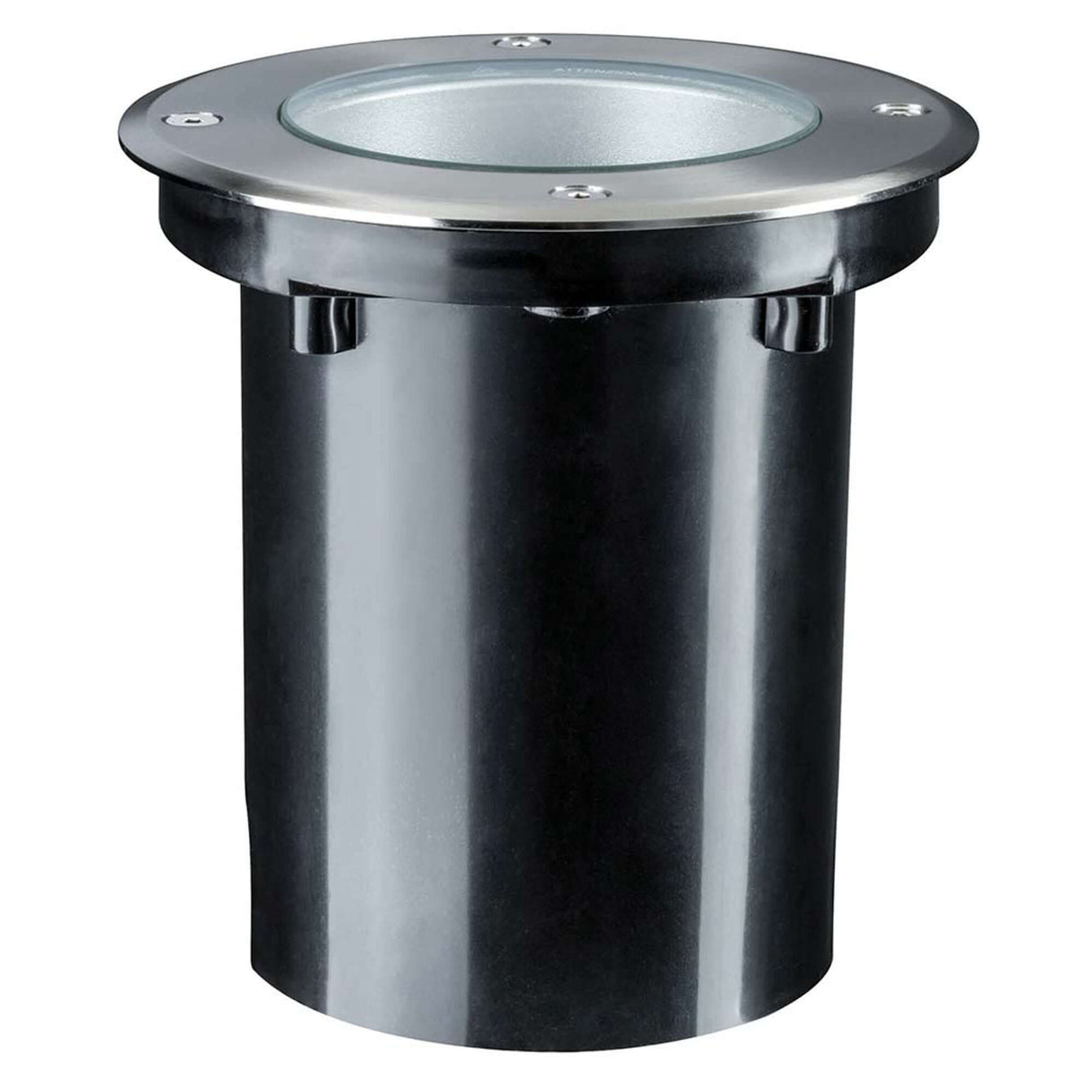 LED Plug & Shine Boden-Einbaulampe IP67 24V 609lm 3000K in schwarzem Design für begehbare Außenbereiche.