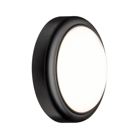 Outdoor wall light IP44 15W 3000K Grey - round black light with satin cover and IP44 protection.
