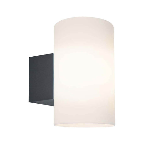 Applique murale extérieure Tube IP54 E27 max. 15W en aluminium avec cache en plastique satiné