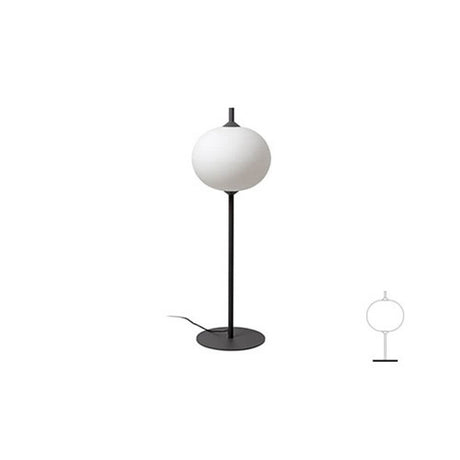 Outdoor Bodenplatte Ø 40cm für Hue Structure - moderne Stehlampe mit runder, weißer Glaskugel und schwarzem Metallfuß.