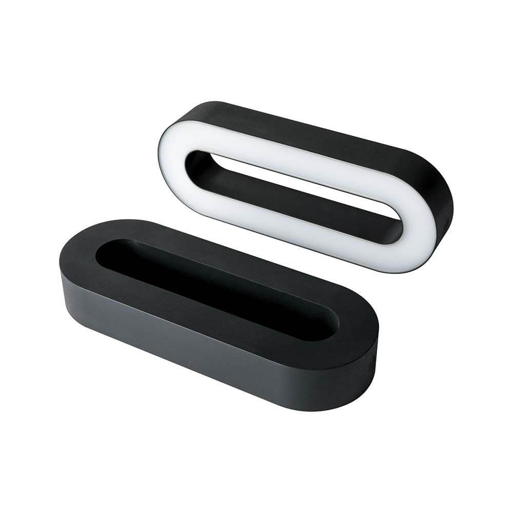 LED Akkuleuchte Moval IP44 370lm 3000K USB in ovaler Form, ideal für gemütliches Licht im Außenbereich.