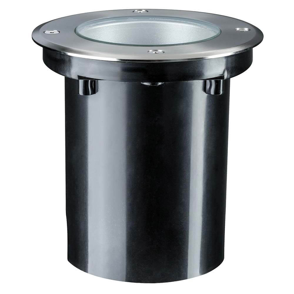 LED Plug & Shine Außen-Einbauleuchte IP67 24V 609lm 3000K rund bodeneinbaustrahler schwarz, schwenkbar, wasser- und staubdicht.