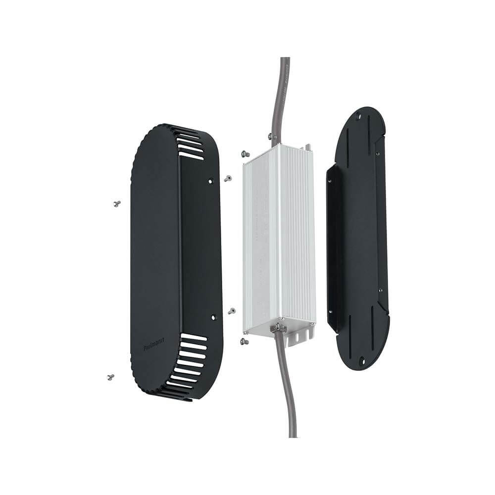 Plug & Shine Trafo-Abdeckung in Schwarz für 24V-Transformatoren im Außenbereich. Witterungsbeständig und langlebig.