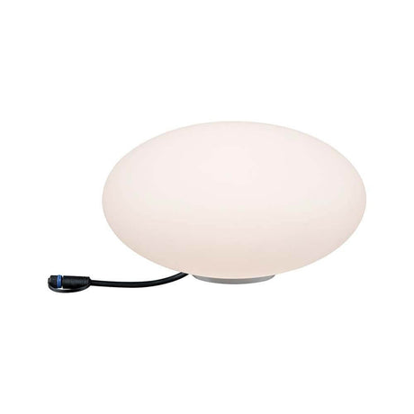 LED Plug & Shine stone light object Ø 35cm IP67 24V 3000K 235lm on a table, decorative and modern.