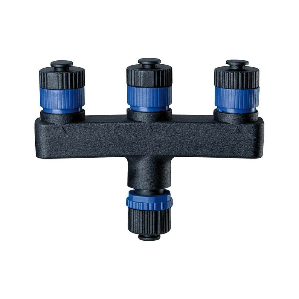 Plug & Shine Verteiler IP68 1x Ein & 3x Aus für die Verbindung von Leuchten im Außenbereich.