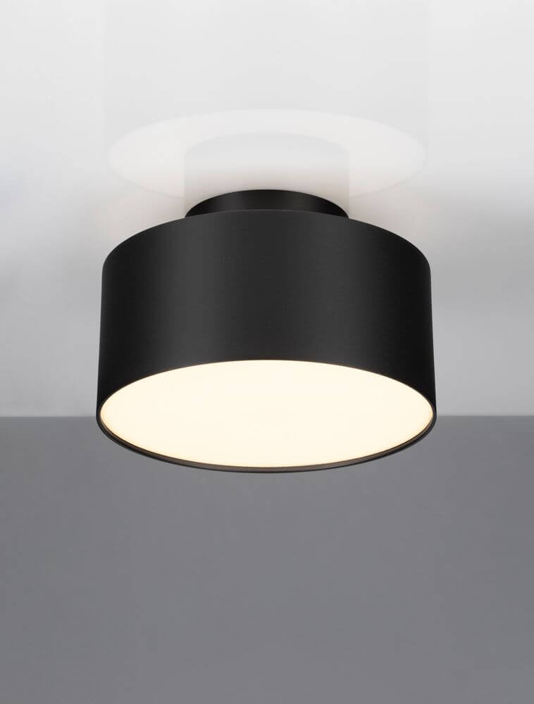 Ozen LED Deckenleuchte Ø 14cm 3000K in modernem schwarz mit weichem Licht